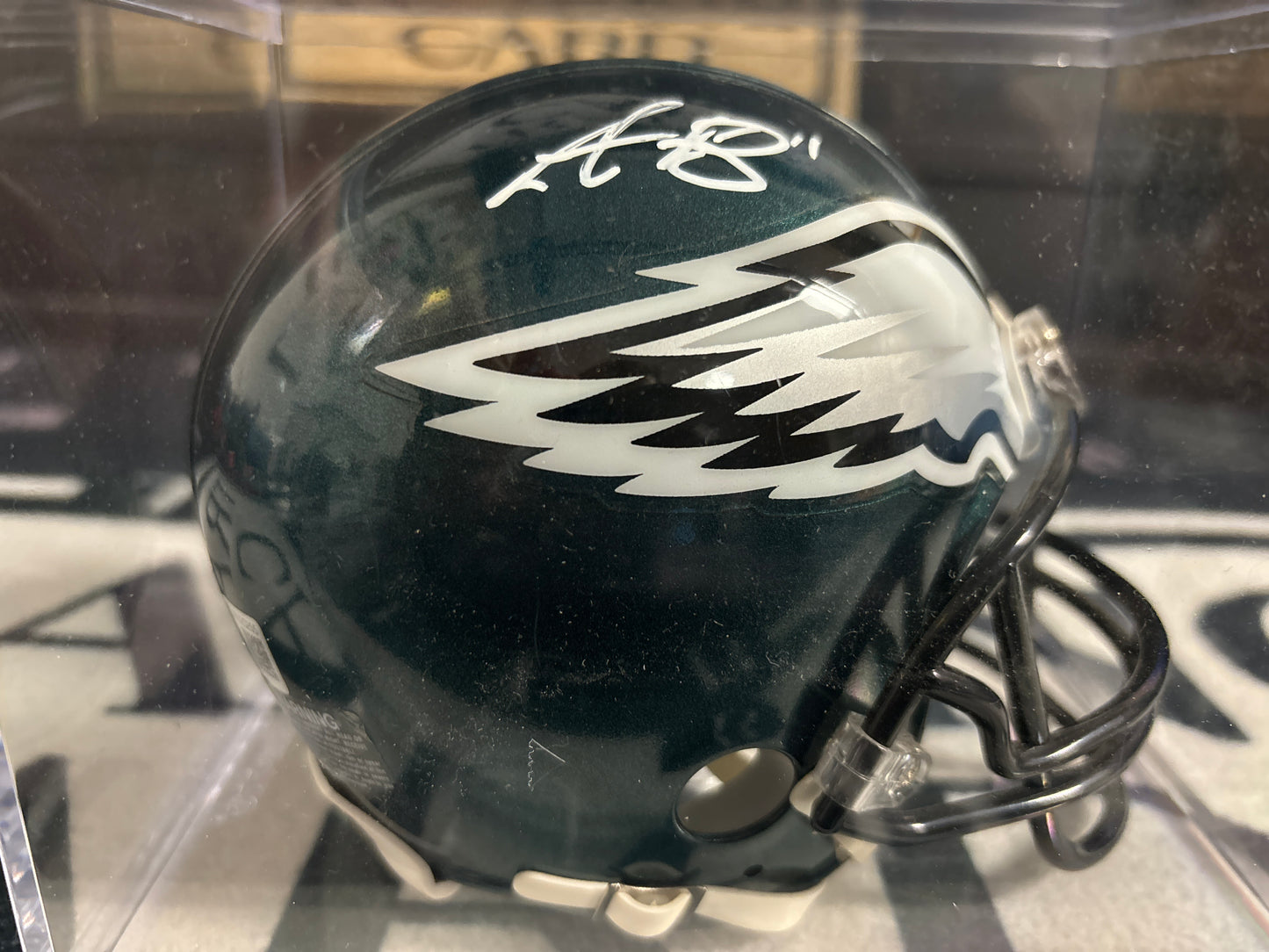 AJ Brown Signed Mini Helmet